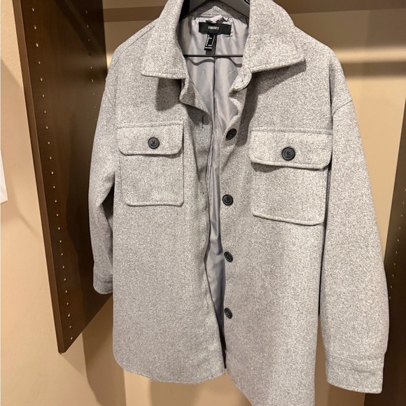 Forever 21 Jackets & Blazers - Forever 21 Heather Gray Women's Shirt Jacket